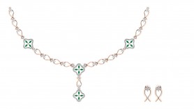 Amira Diamond & Emerald Chain Necklace