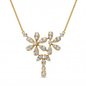 Daisy Diamond Double Hook Pendant Necklace