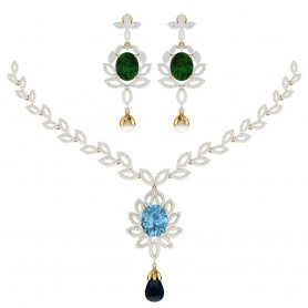 Topaz & Diamond  Bridal Necklace