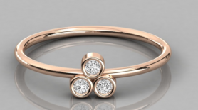 Three Stone Casual Diamond Ring - For Her