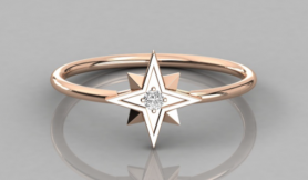 Casual Diamond Star Ring