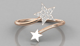 Casual Star Diamond Bypass Ring