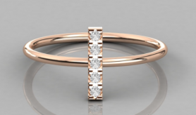 Casual Diamond Bar Ring
