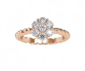 Rope Twist Diamond Promise Ring for Her