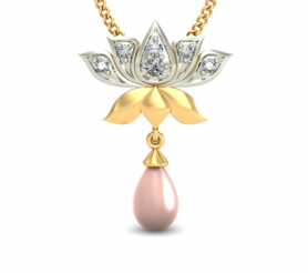 Drop Lotus Diamond Casual Pendant